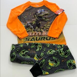 Dinosaur 2-Piece Pajama Set Size Medium (8) Future Saurus | Fleece Pants| NWT
